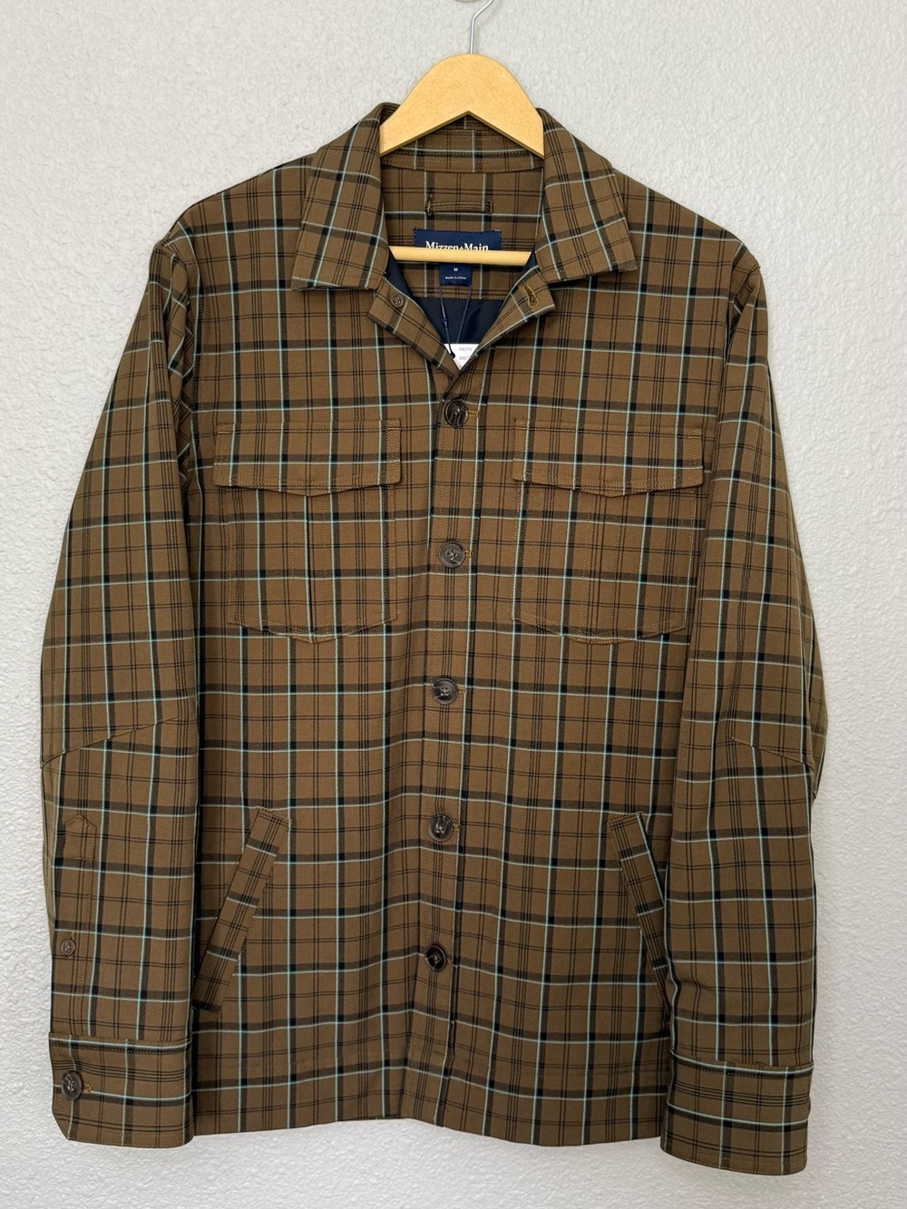 NWT Mizzen+Main | Plaid Woven Button Down Jacket | Size Medium